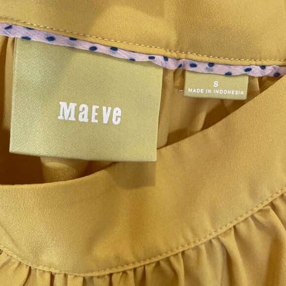 Anthropologie Maeve Yanna Boatneck Top Gold Yellow Three Quarter Sleeves S - Picture 3 of 6